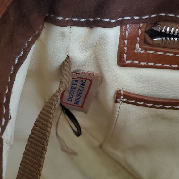 Dooney & Bourke red/brown vintage leather Florentine Toscana medium saddle bag - Picture 9 of 14